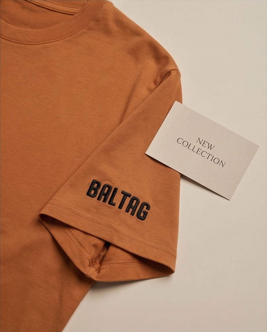 BALTAG Premium Herren T-Shirt Braun – Unisex Regular Fit aus Baumwolle & Elasthan