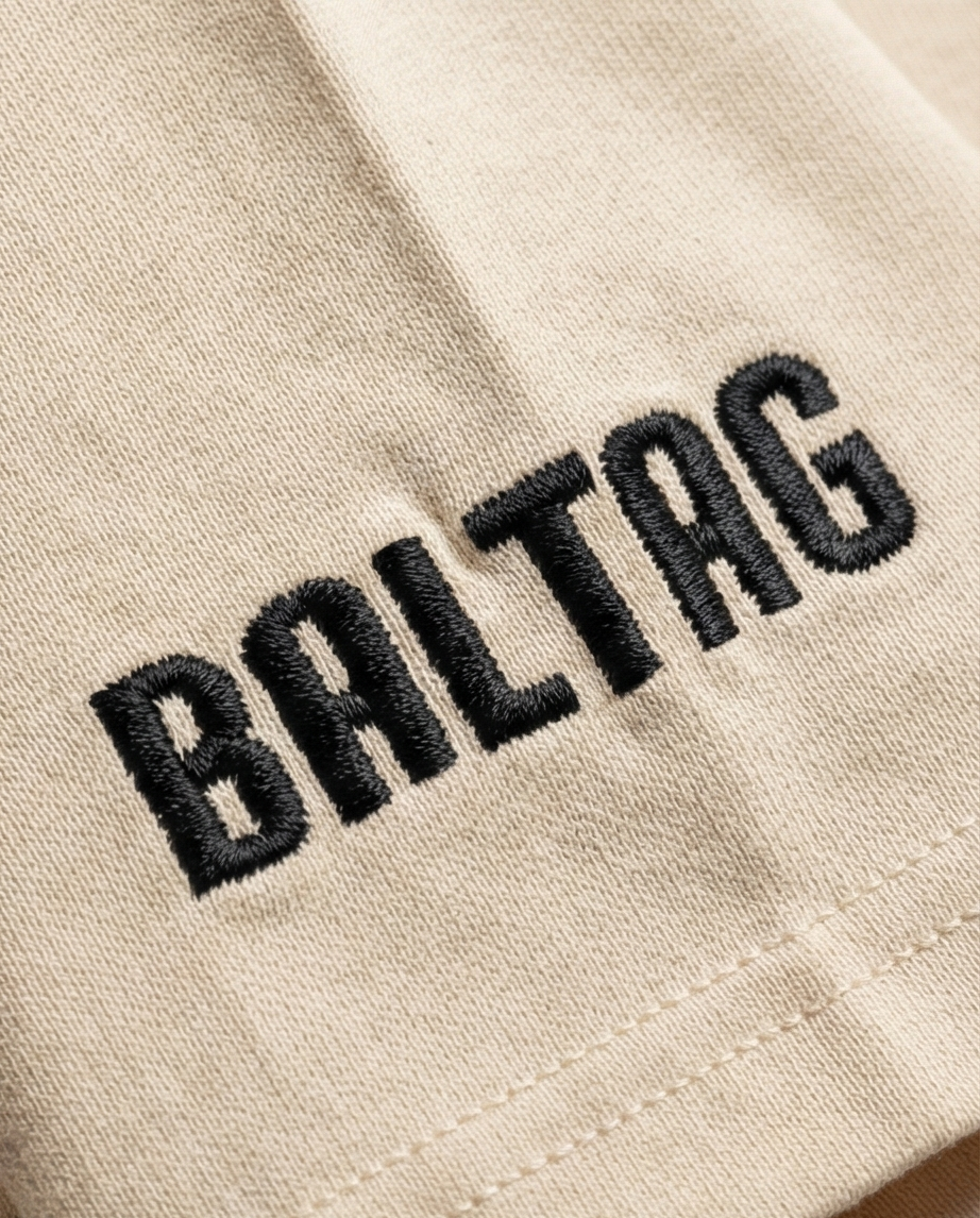BALTAG Premium Herren T-Shirt Beige – Unisex Regular Fit aus Baumwolle & Elasthan