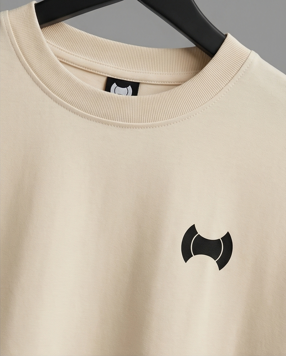 BALTAG Premium Herren T-Shirt Beige – Unisex Regular Fit aus Baumwolle & Elasthan