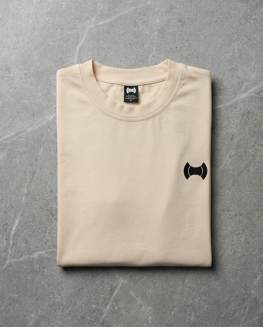 BALTAG Premium Herren T-Shirt Beige – Unisex Regular Fit aus Baumwolle & Elasthan