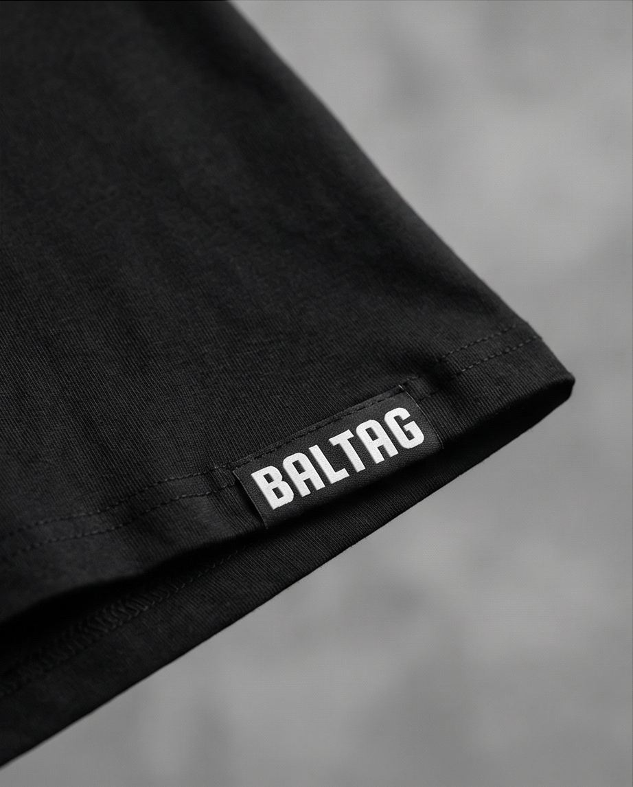 BALTAG Premium Herren T-Shirt Schwarz – Unisex Regular Fit aus Baumwolle & Elasthan