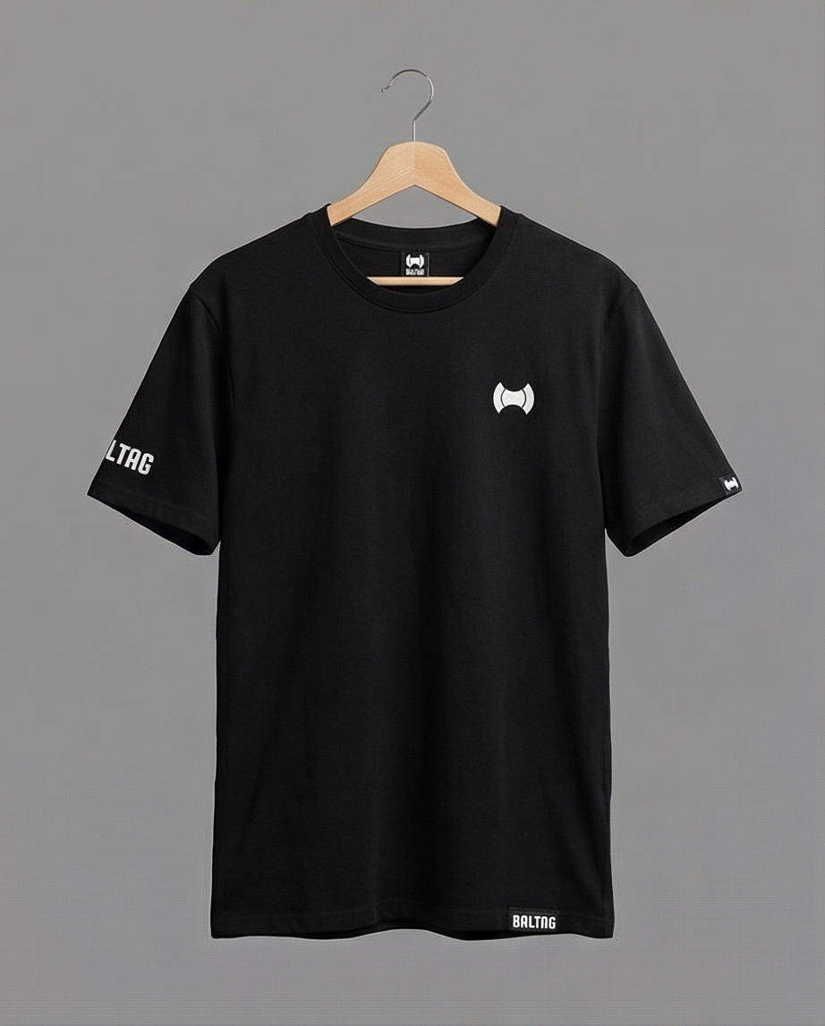 BALTAG Premium Herren T-Shirt Schwarz – Unisex Regular Fit aus Baumwolle & Elasthan