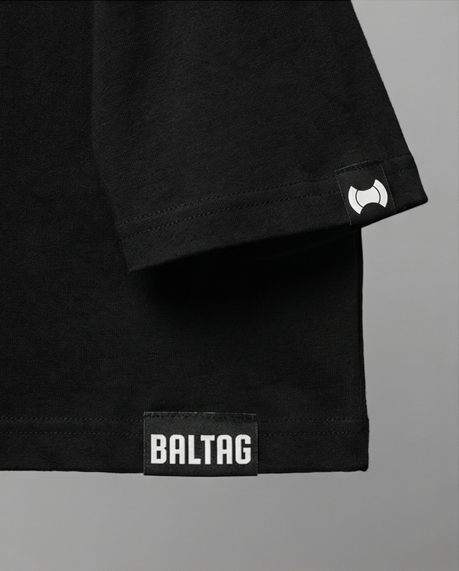 BALTAG Statement T-Shirt Schwarz – Unisex Regular Fit mit Backprint | Streetwear Premium