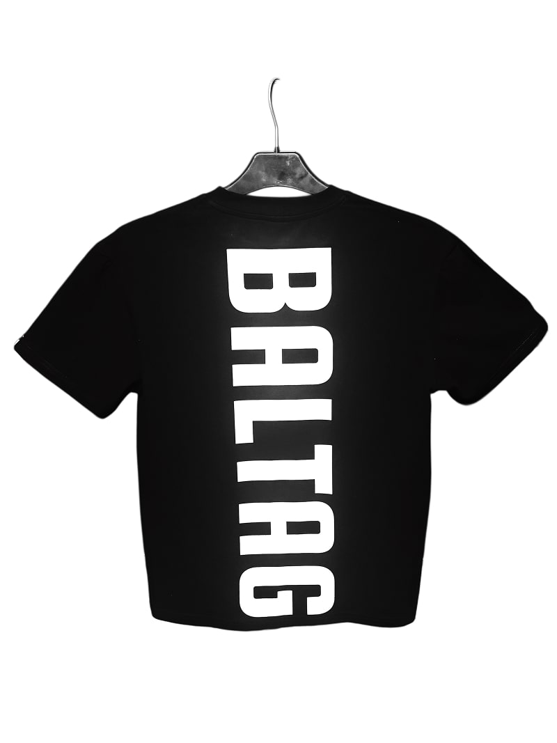 Herren Oversized T_Shirt Schwarz mit vertikalem BALTAG Ruckenprint