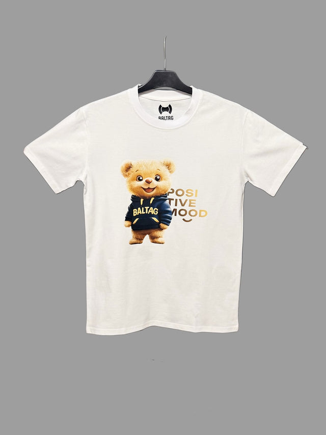 Herren T‑Shirt Schwarz mit 3D Bär‑Print „Positive Mood“ – BALTAG Kollektion