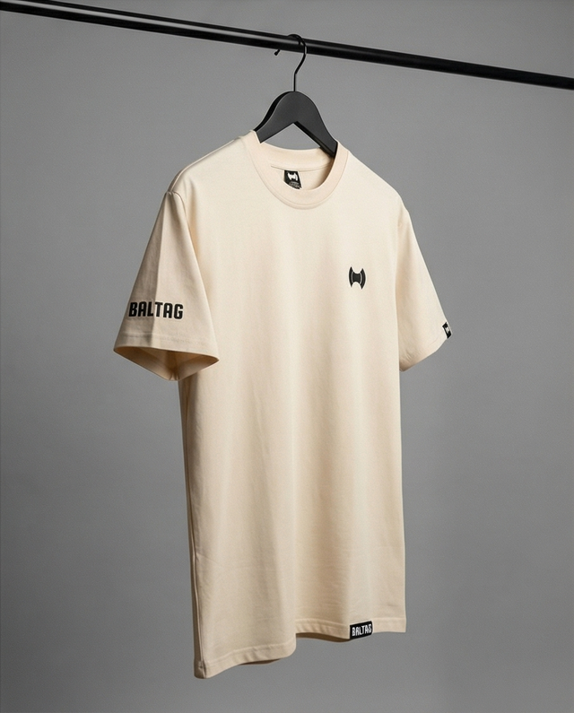BALTAG Premium Herren T-Shirt Beige – Unisex Regular Fit aus Baumwolle & Elasthan