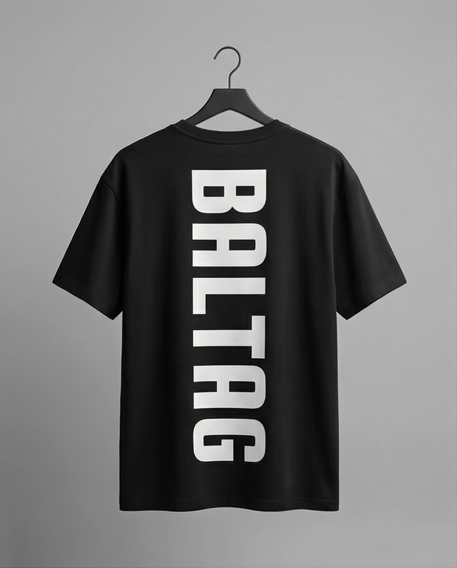 BALTAG Statement T-Shirt Schwarz – Unisex Regular Fit mit Backprint | Streetwear Premium