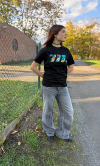 Damen T-Shirt Schwarz mit „777“-Print im Blumen-Design – BALTAG Kollektion